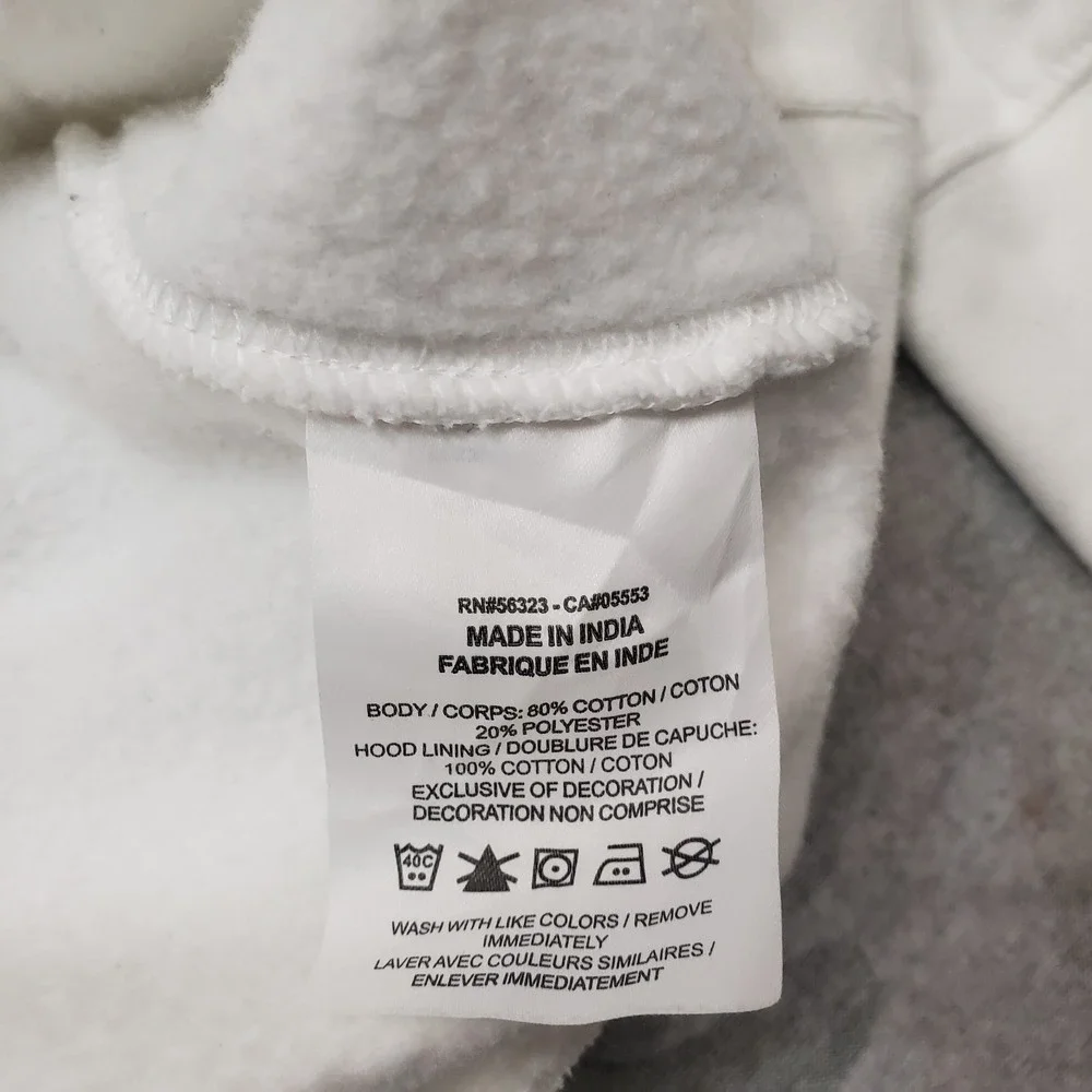Nike‎ Sweatshirt Mens Large White Club Fleece Pullover Pockets Hooded